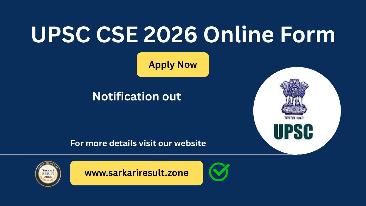 UPSC CSE 2026 Online Form Apply Online Notification