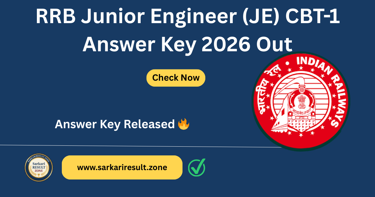 RRB Junior Engineer (JE) CBT-1 Answer Key 2026