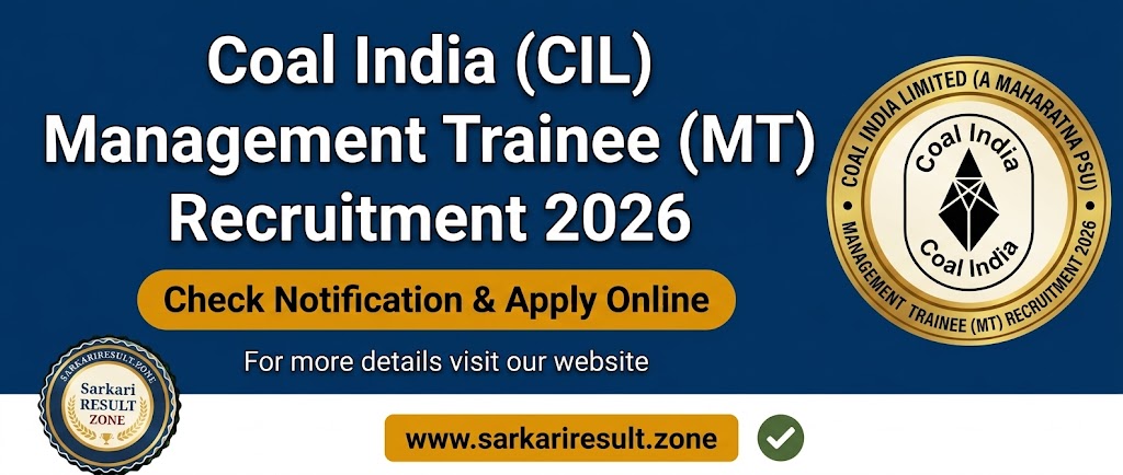 Coal India CIL Management Trainee MT Recruitment 2026