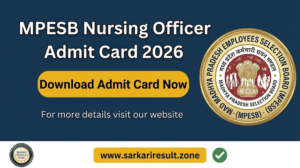 MPESB Nursing Officer Admit Card 2026
