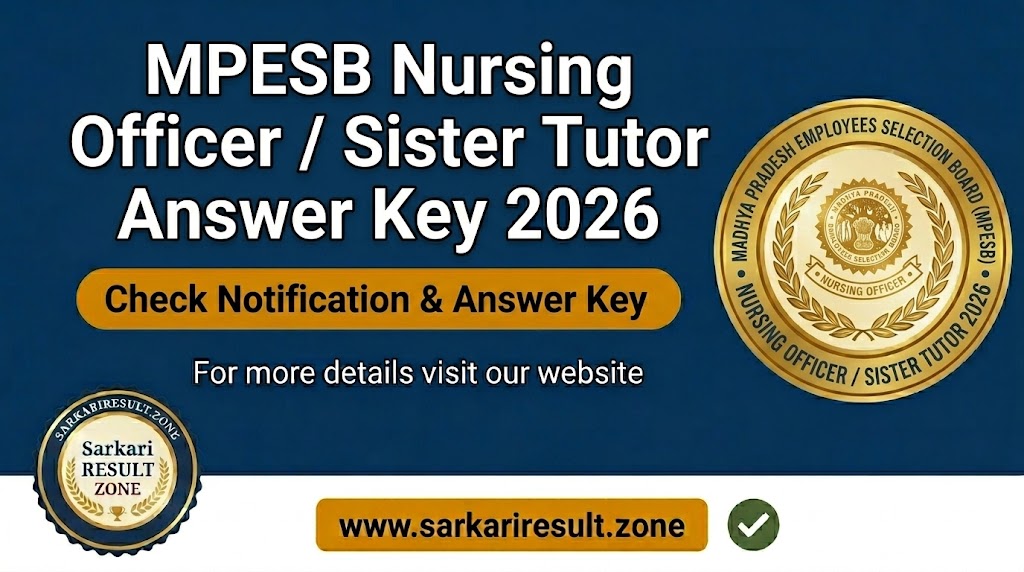 MPESB Nursing Officer / Sister Tutor Answer Key 2026