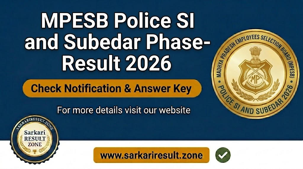 MPESB Police SI and Subedar Phase-II Result 2026