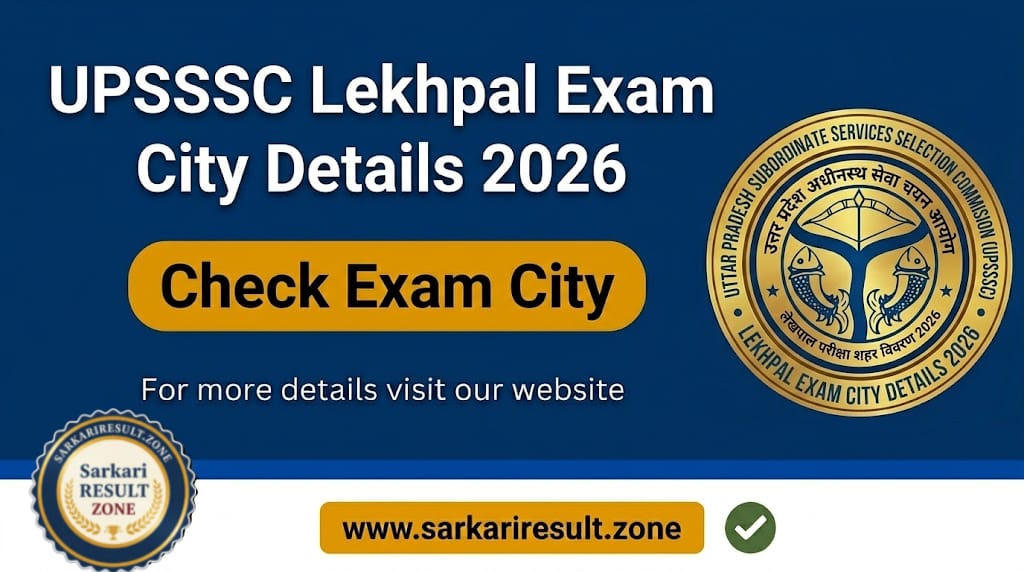 UPSSSC Lekhpal Exam City Details 2026