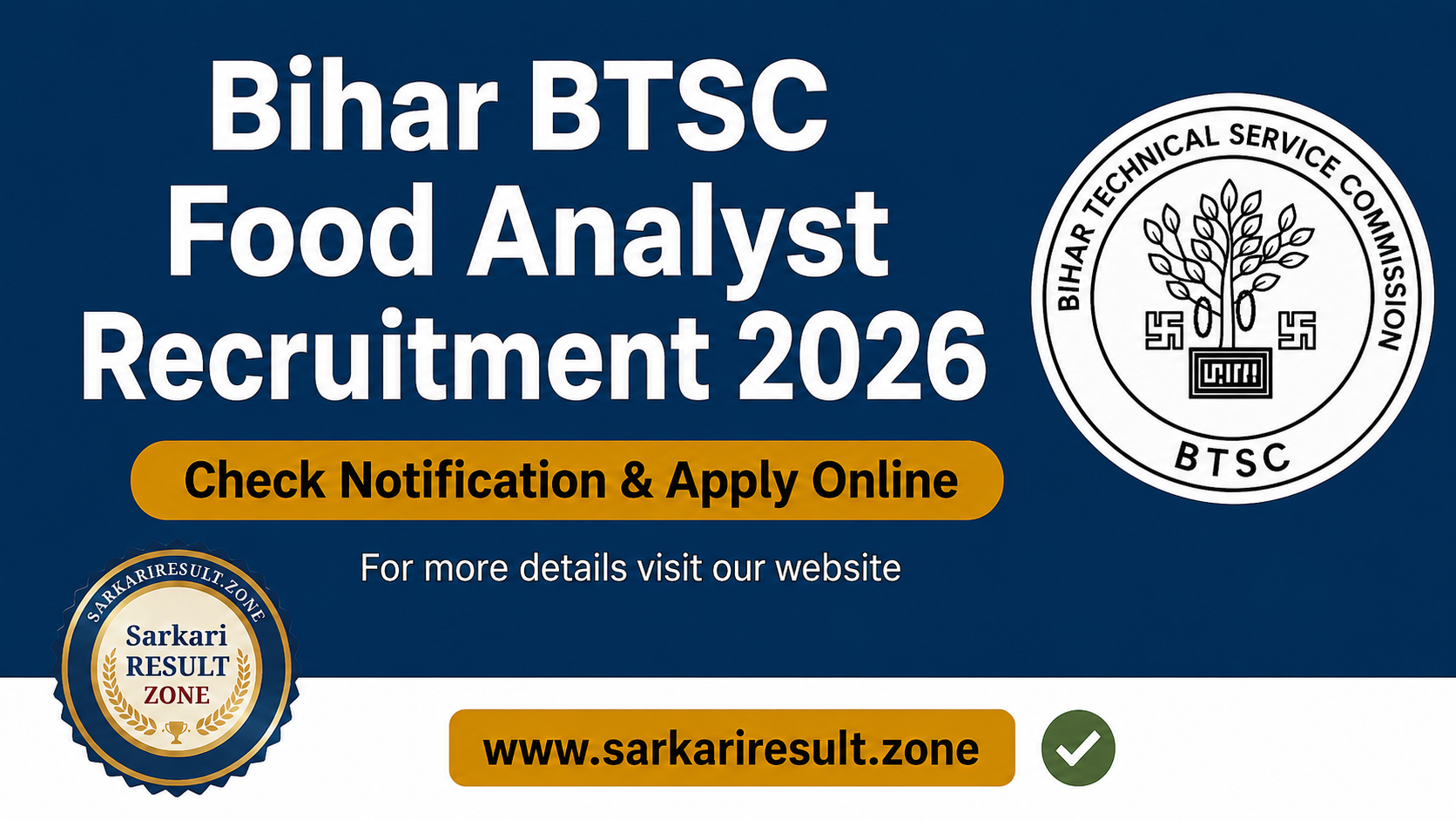 Bihar BTSC Food Analyst Recruitment 2026