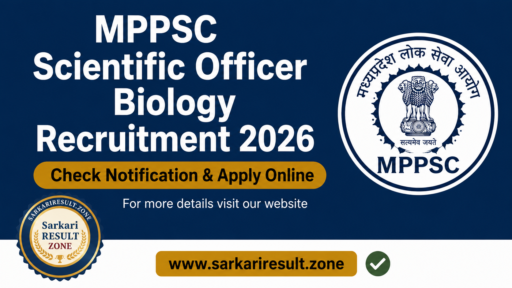 MPPSC Scientific Officer Biology Recruitment 2026