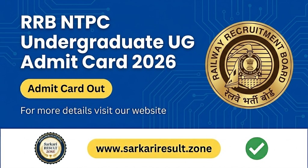RRB NTPC Undergraduate UG Admit Card 2026