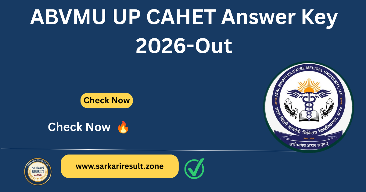 ABVMU UP CAHET Answer Key 2026