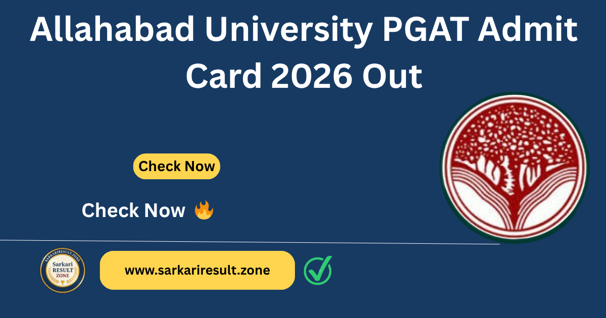 Allahabad University PGAT Admit Card 2026 Out