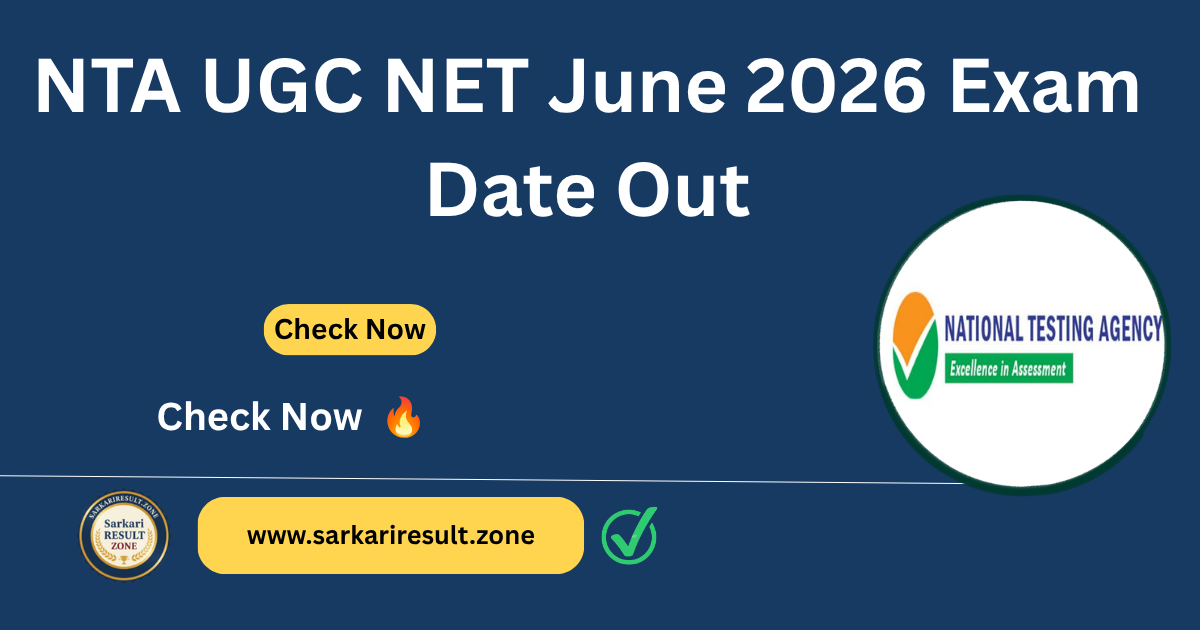 NTA UGC NET June 2026 Exam Date Out