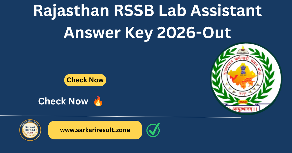 RSSB Lab Assistant Answer Key 2026 Out
