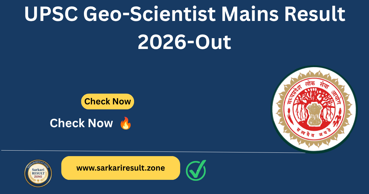 UPSC Geo-Scientist Mains Result 2026