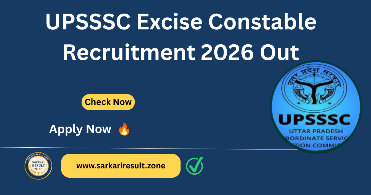 UPSSSC Excise Constable Recruitment 2026 Out