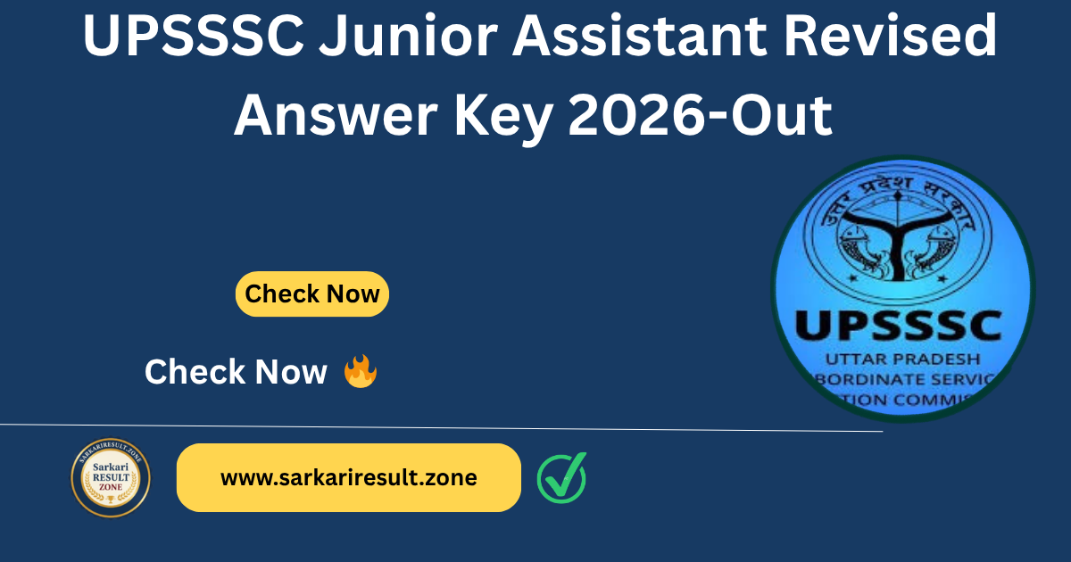 UPSSSC Junior Assistant Revised Answer Key 2026 Out