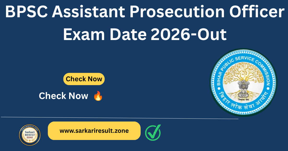 BPSC Assistant Prosecution Officer Exam Date 2026