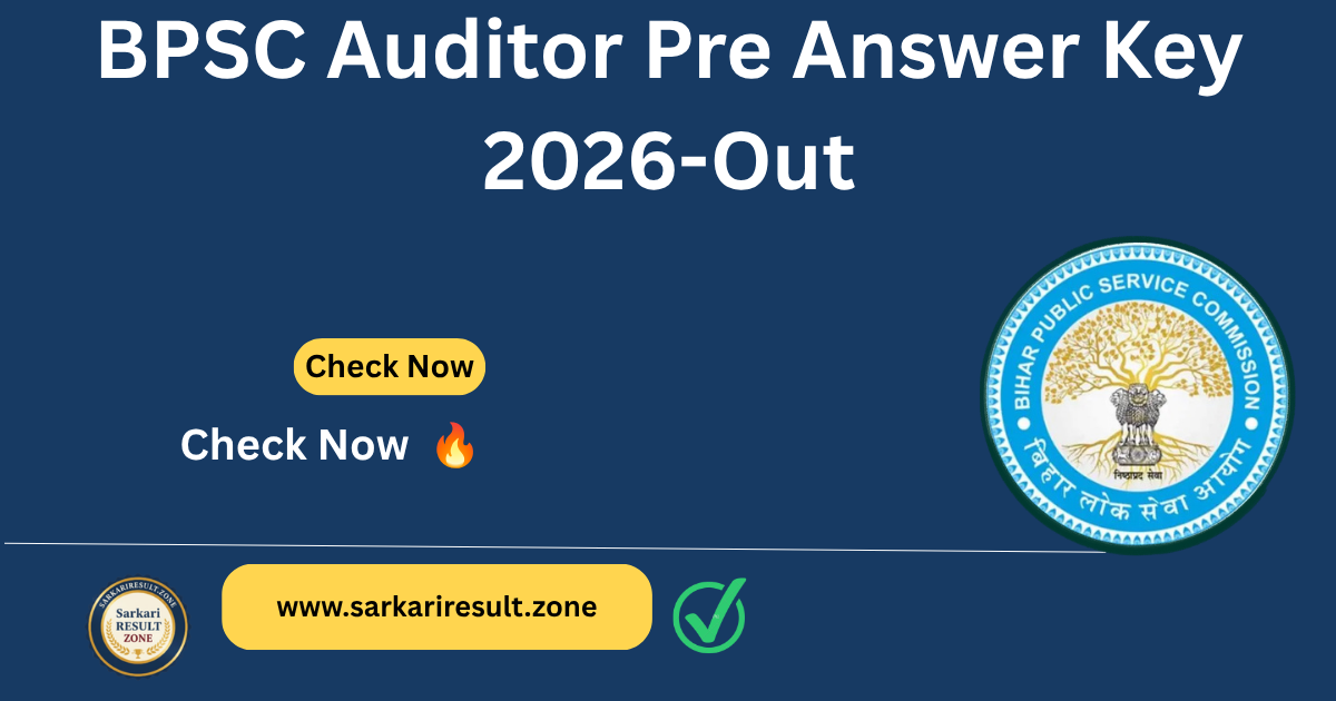 BPSC Auditor Pre Answer Key 2026 Out