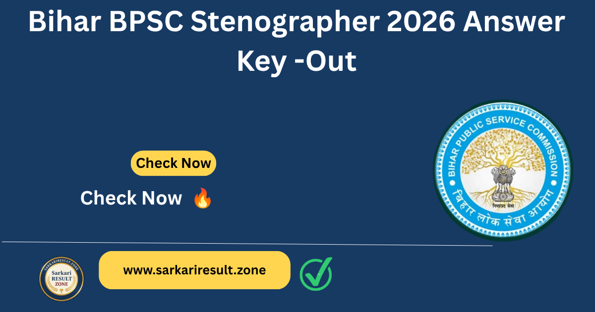 Bihar BPSC Stenographer 2026 Answer Key