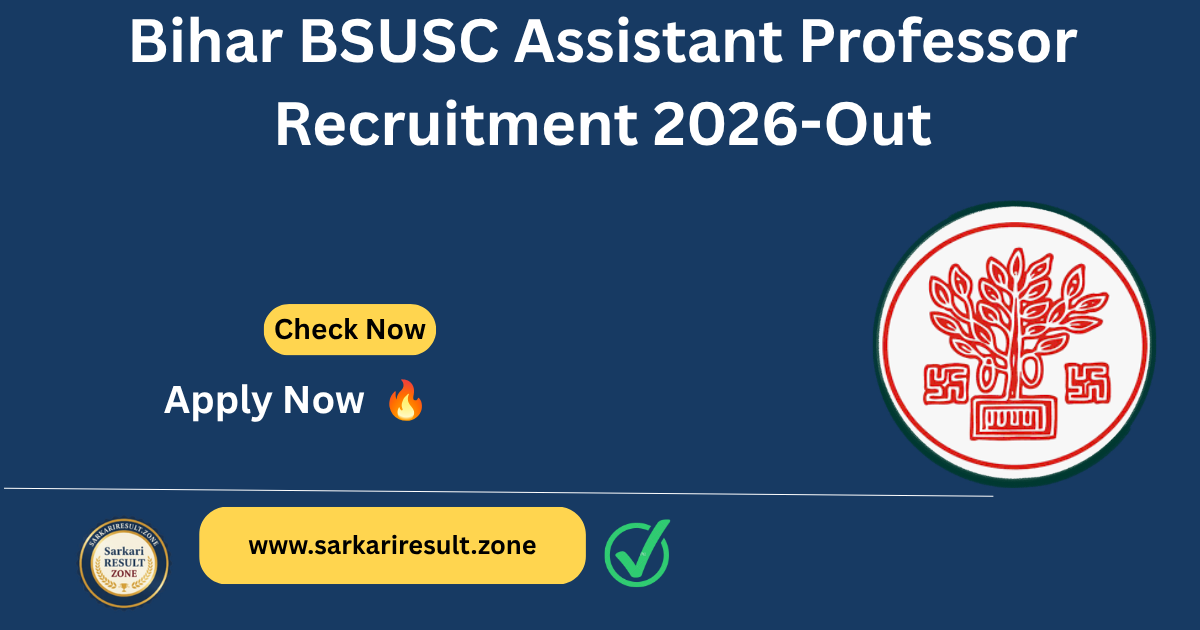 Bihar BSUSC Assistant Professor Recruitment 2026