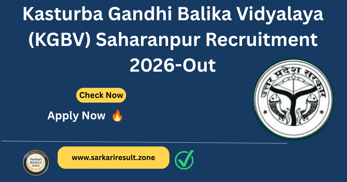 KGBV Saharanpur Recruitment 2026