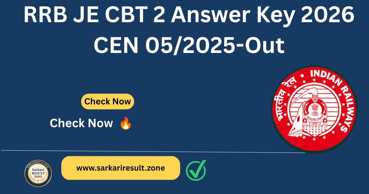 RRB JE CBT 2 Answer Key 2026