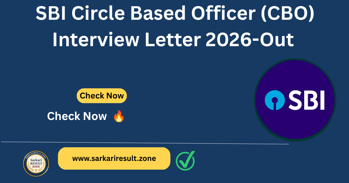 SBI CBO Interview Letter 2026