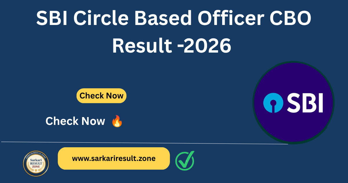 SBI Circle Based Officer CBO Result 2026